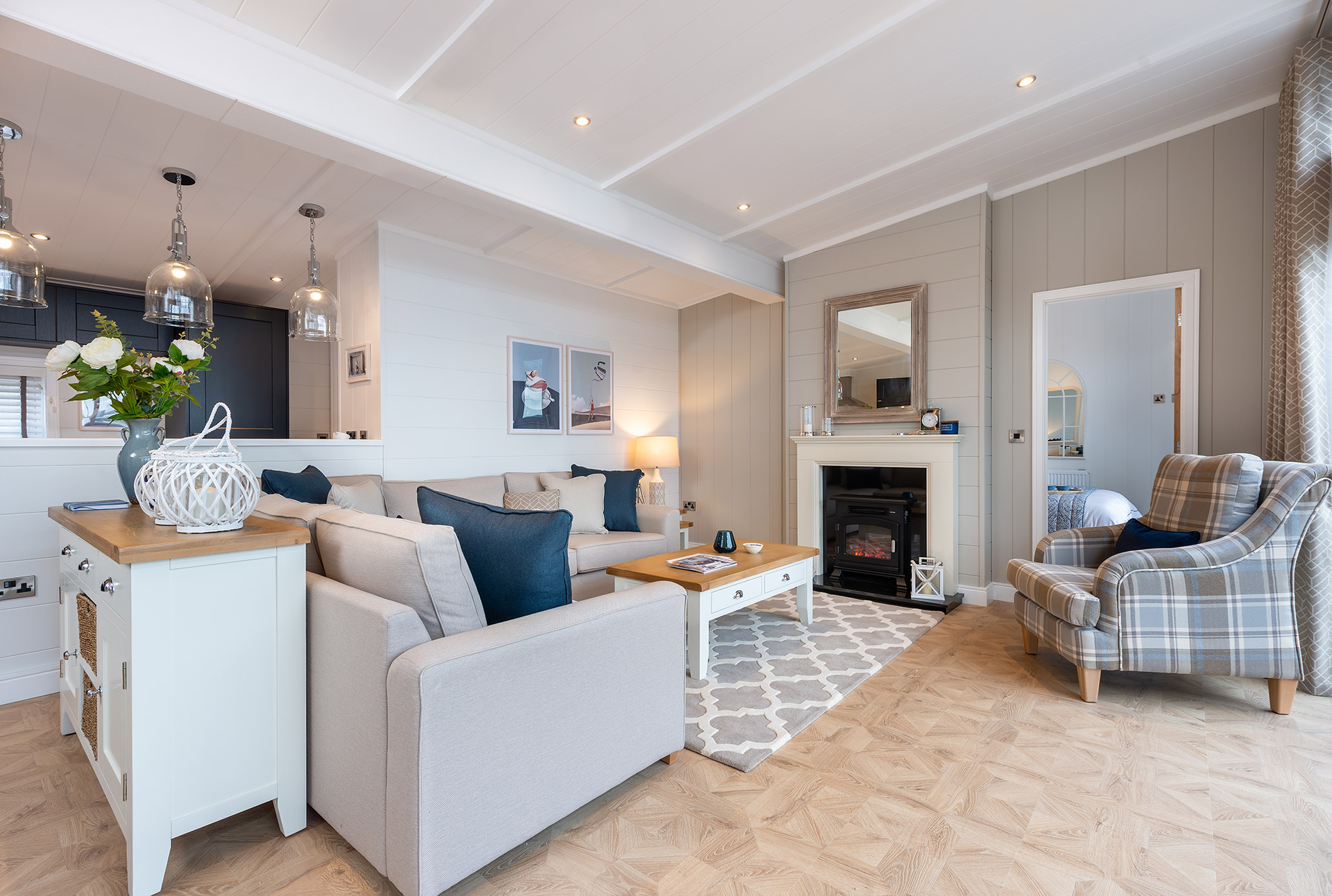 Interior of a luxury lodge at The Astbury.