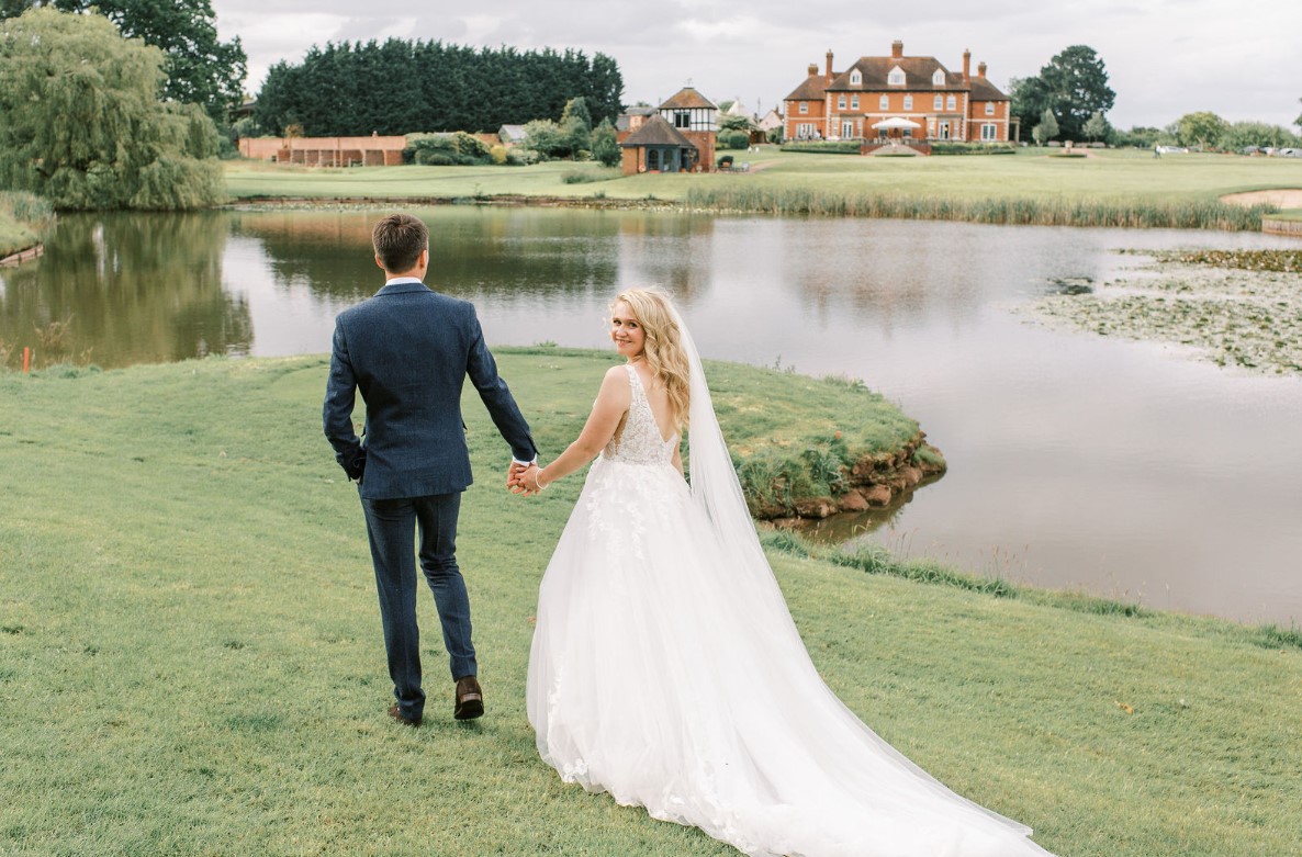 Bridge and Groom in. grounds of the estate